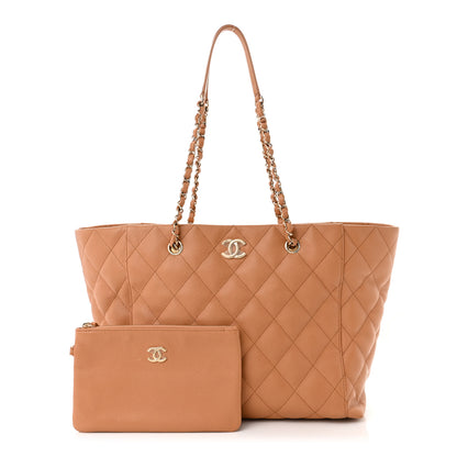 Chanel Caviar Quilted Large Shopping Tote Dark Beige 1 of 14