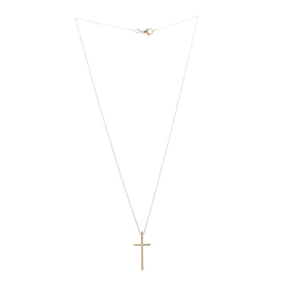 Tiffany 18K Yellow Gold Metro Cross Pendant Necklace 3 of 6