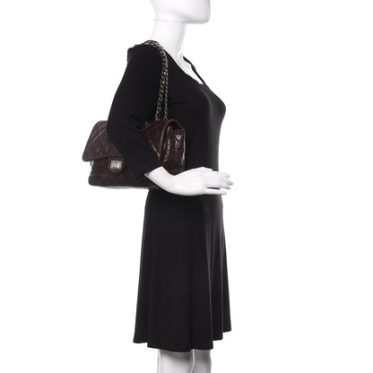 Chanel Washed Lambskin Quilted Jumbo Hybrid Reissue Flap Dark Brown 2 of 10
