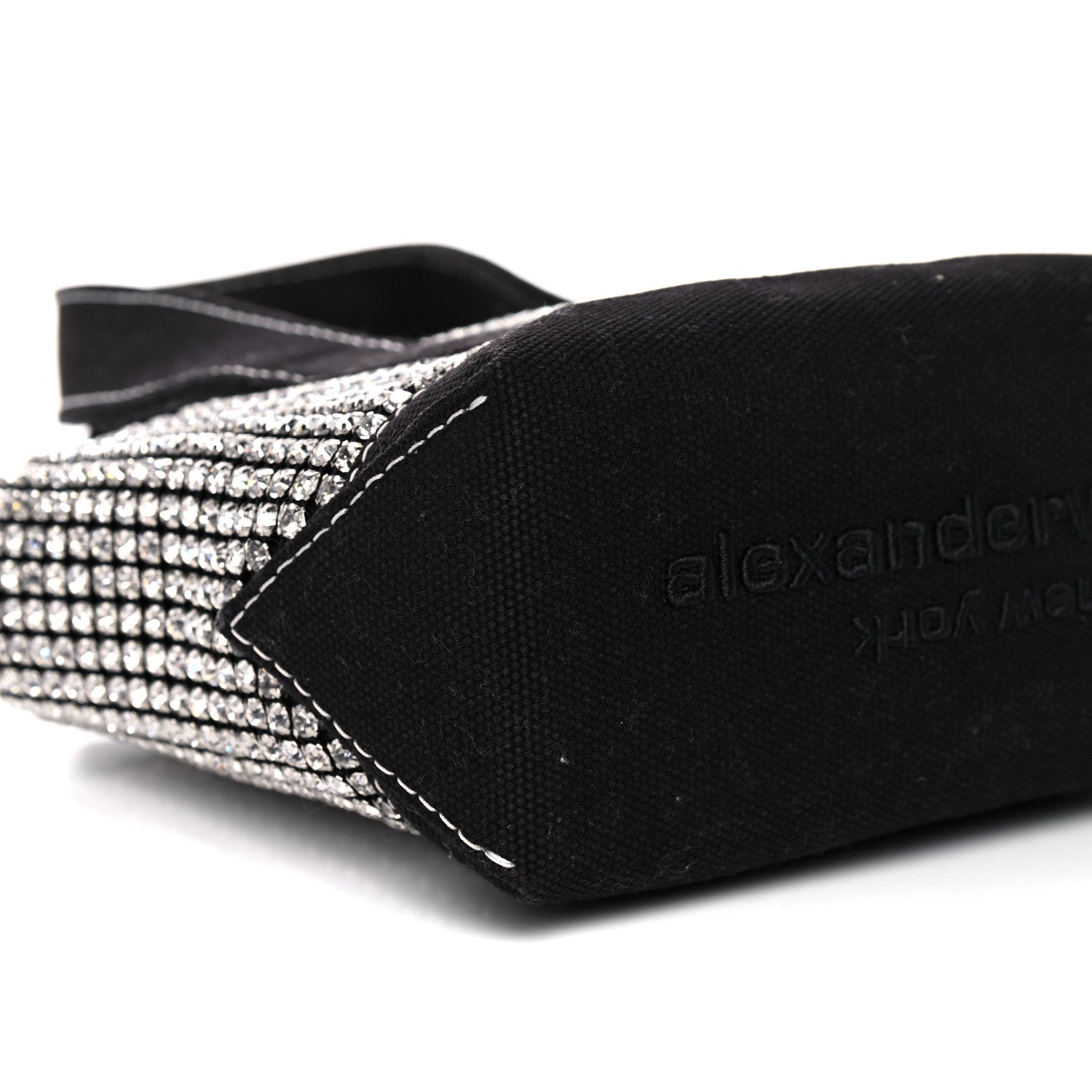 Alexander Wang Mesh Crystal Rhinestone Mini Cruiser Tote Black Silver 8 of 11