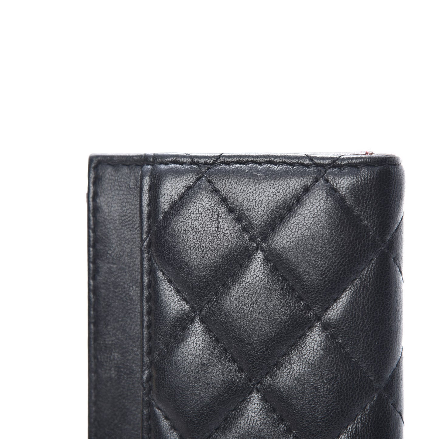 Lambskin Quilted Card Holder Wallet Black