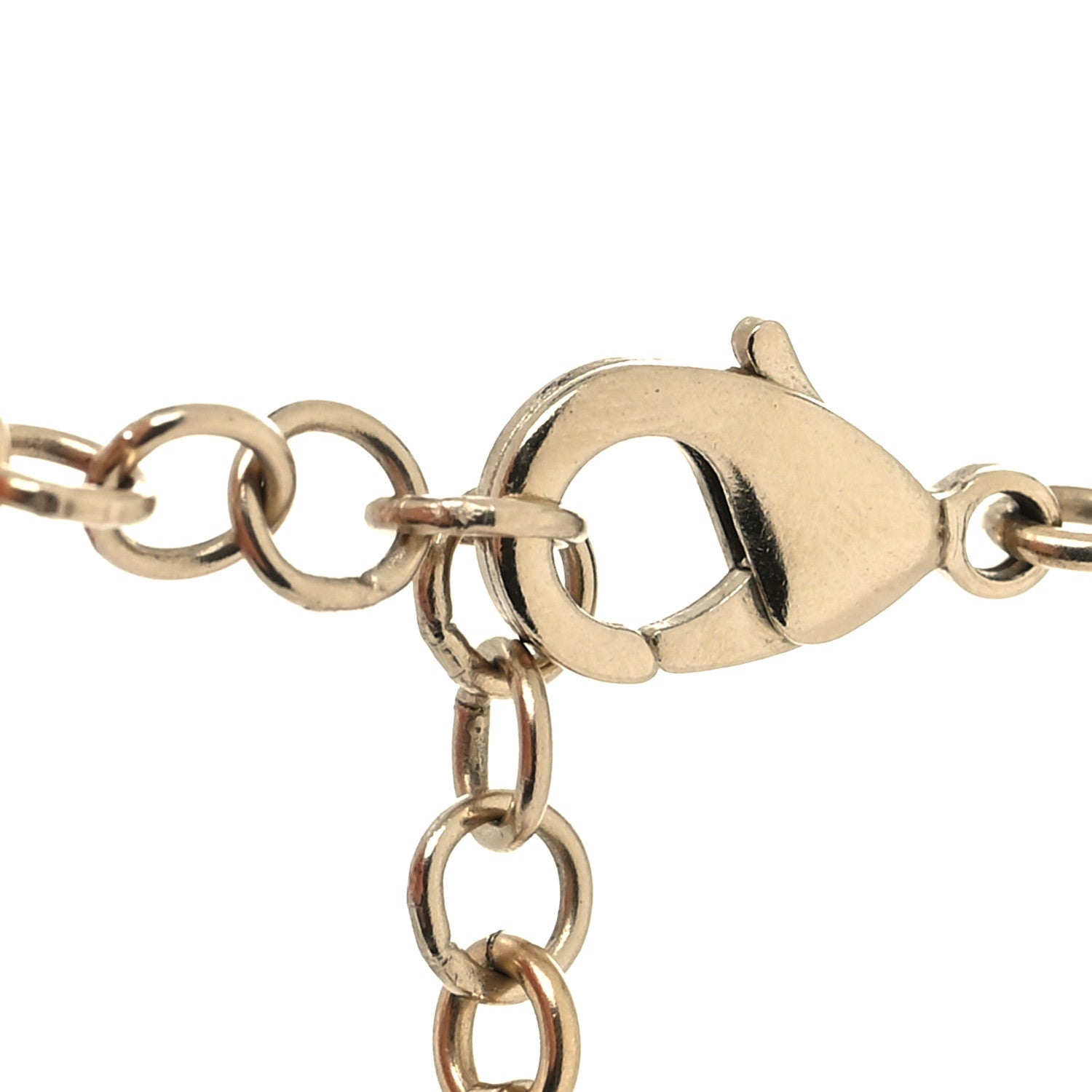 Chanel Metal Crystal Logo Choker Necklace Gold 4 of 5