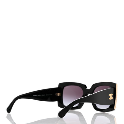 Chanel Acetate Rectangle Sunglasses 5435 Black 4 of 9