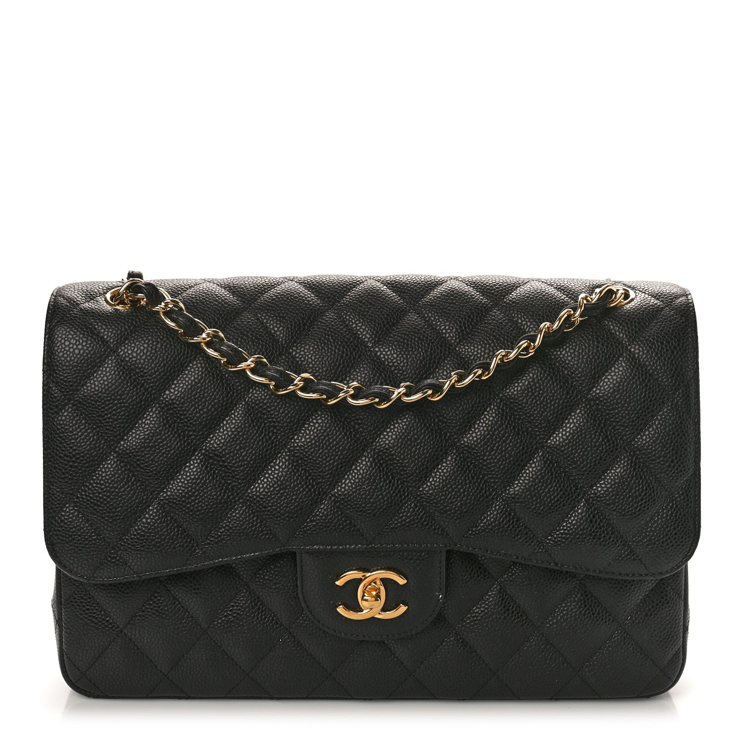 Chanel Caviar Quilted Jumbo Double Flap Black 1508003 – FASHIONPHILE