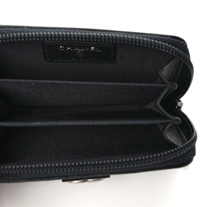 Chanel Caviar Quilted Boy Zip Around Coin Purse Wallet Black 5 of 7