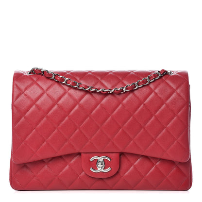 Chanel Caviar Quilted Maxi Double Flap Dark Pink 1 of 17