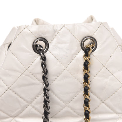 Chanel Aged Calfskin Quilted Small Gabrielle Backpack Black White 11 of 12
