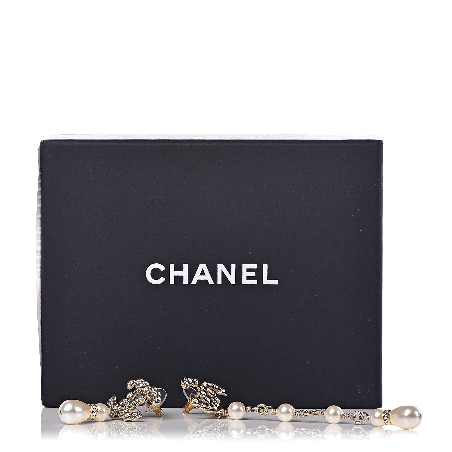 Chanel Crystal Pearl Pearls Coronation Uneven Earrings Gold 5 of 5