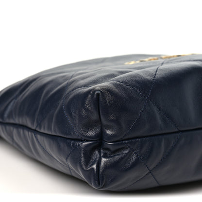 Chanel Shiny Calfskin Quilted Small Chanel 22 Navy 9 of 10