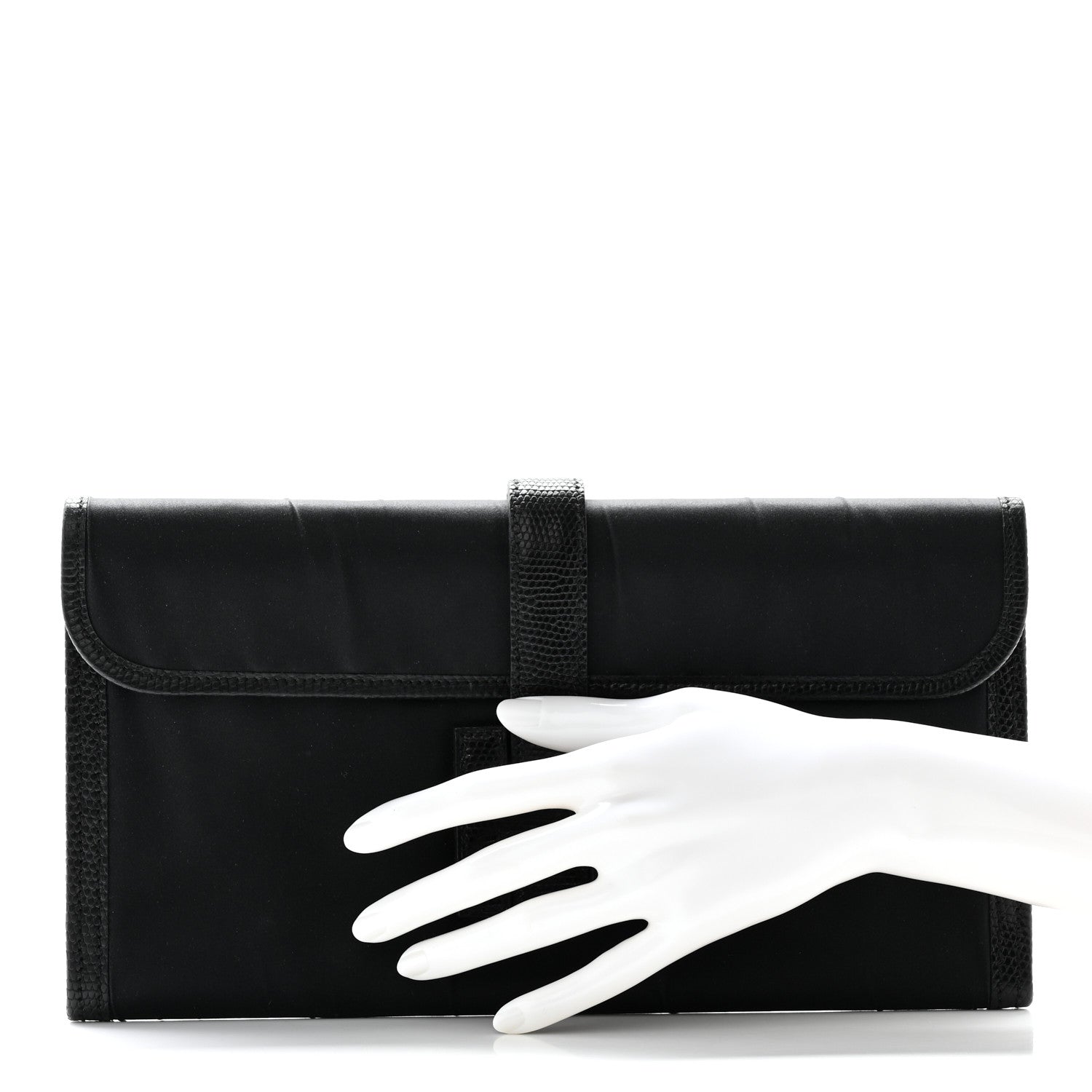 Hermes Satin Lizard Jige Elan 29 Black 2 of 7