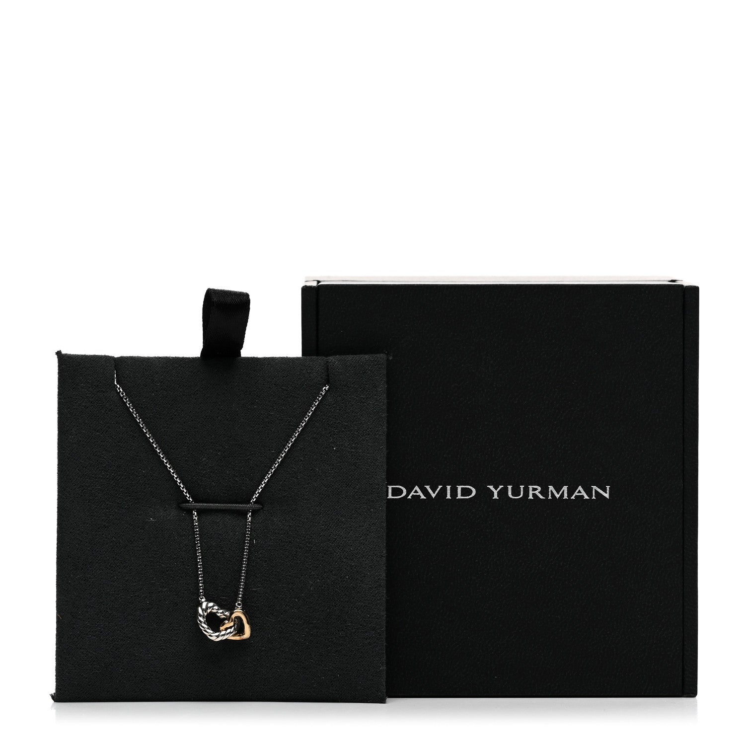 David Yurman Sterling Silver 18K Yellow Gold Belmont Heart Pendant Necklace 5 of 5