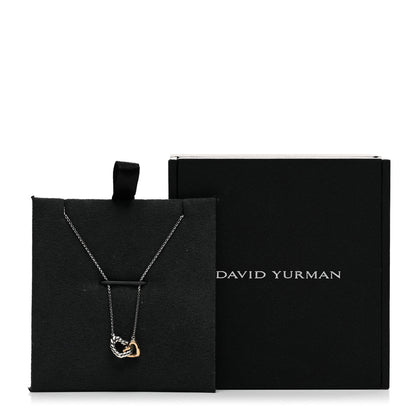 David Yurman Sterling Silver 18K Yellow Gold Belmont Heart Pendant Necklace 5 of 5
