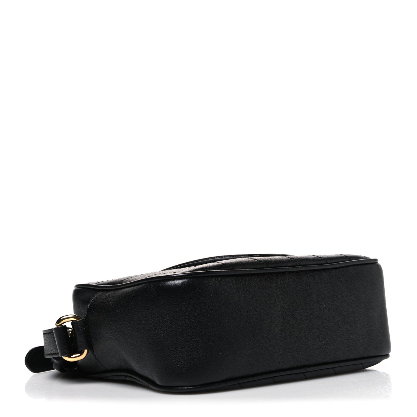 Sakai Be Green Calfskin Diagonal Stitched Small Blondie Shoulder Bag Black