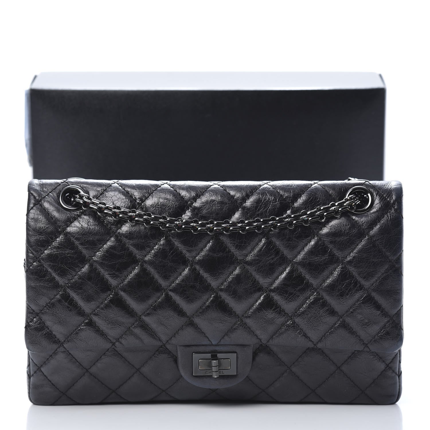 Chanel Aged Calfskin Quilted 2.55 Reissue 226 Flap So Black 16 of 16