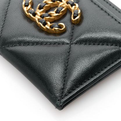 Chanel Lambskin Quilted Chanel 19 Card Holder Black 11 of 11