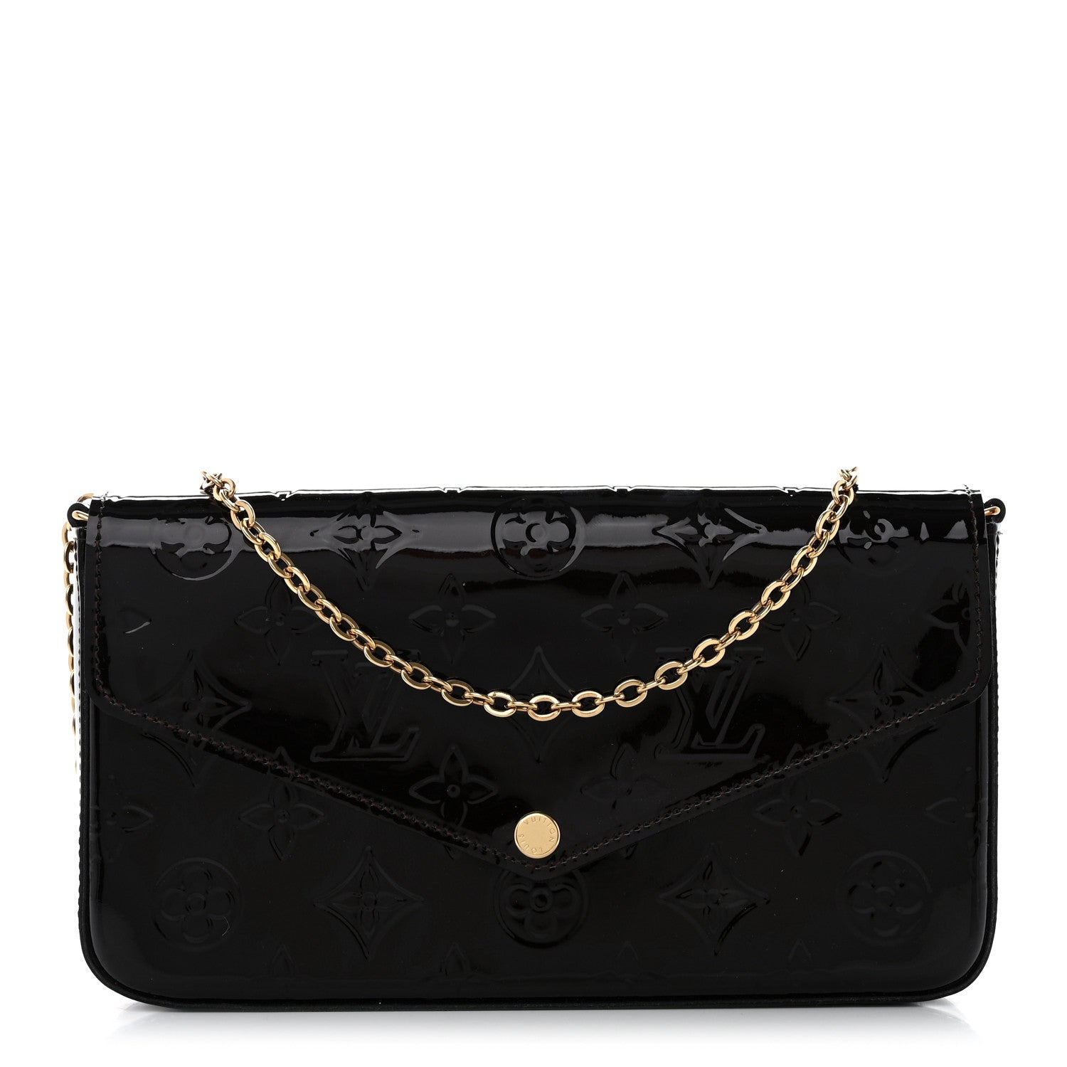 Louis Vuitton Vernis Pochette Felicie Chain Wallet Amarante 1 of 12