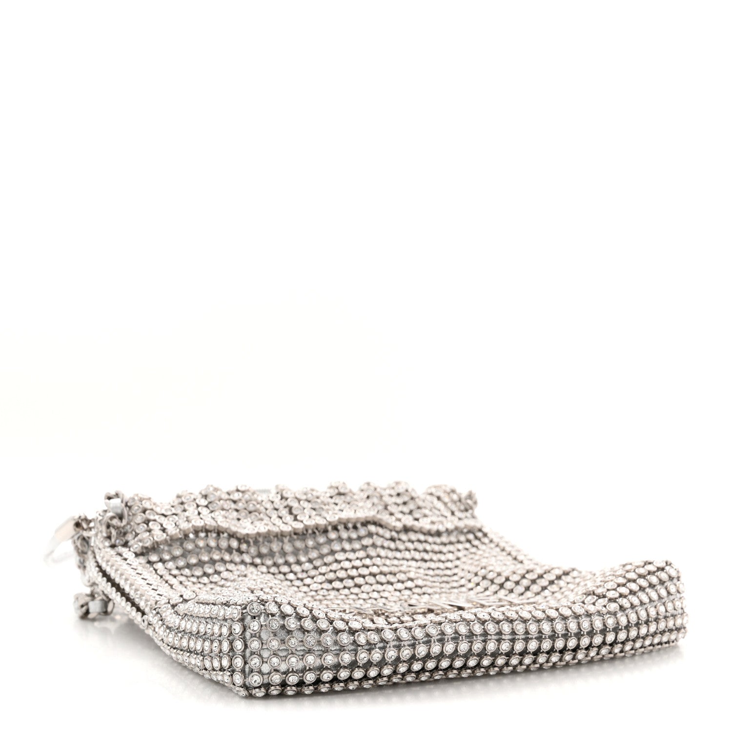 Chanel Crystal Embellished Metallic Lambskin Mini Chanel 22 Silver 4 of 11