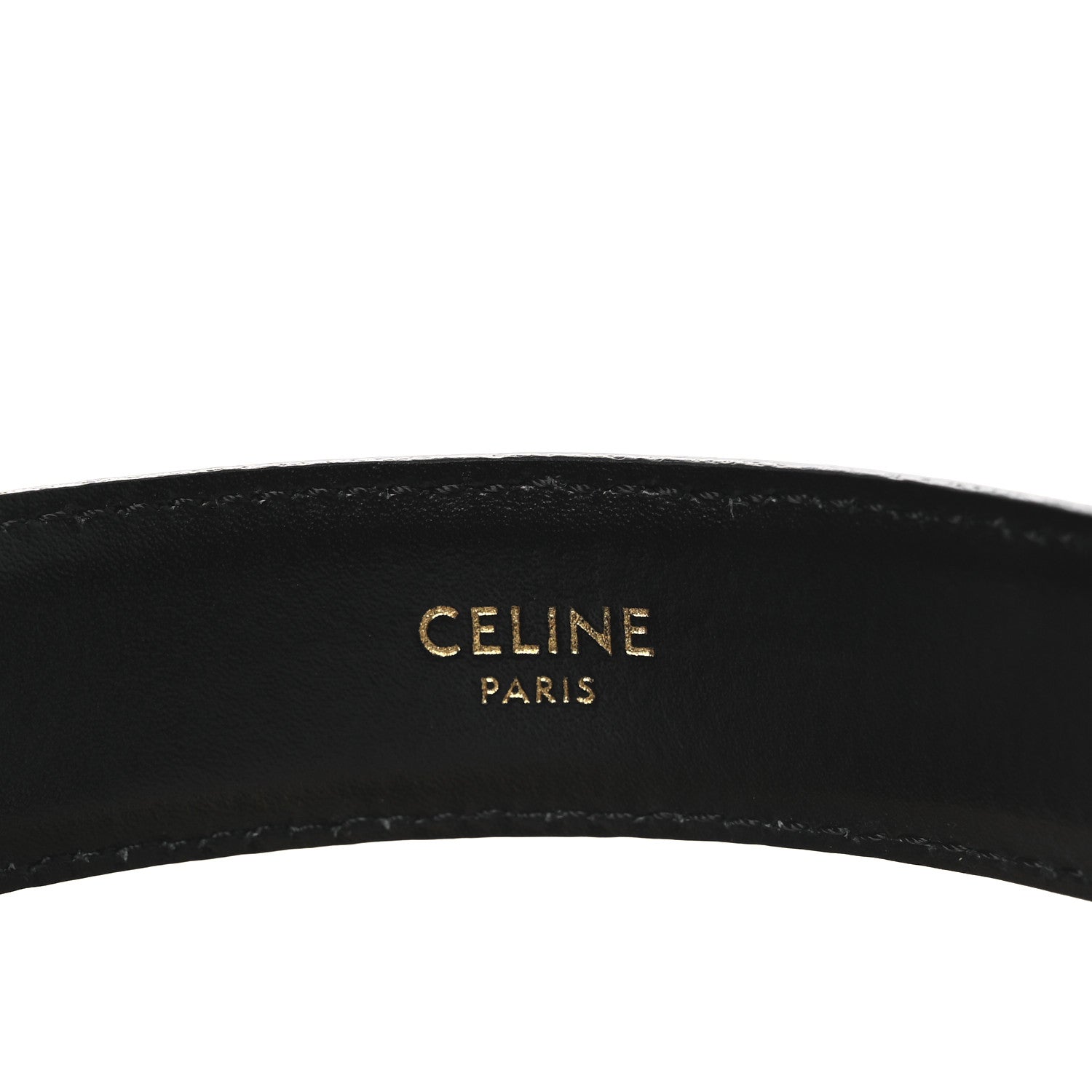 Celine Box Calfskin Medium 25mm Triomphe Belt 75 30 Black 5 of 8