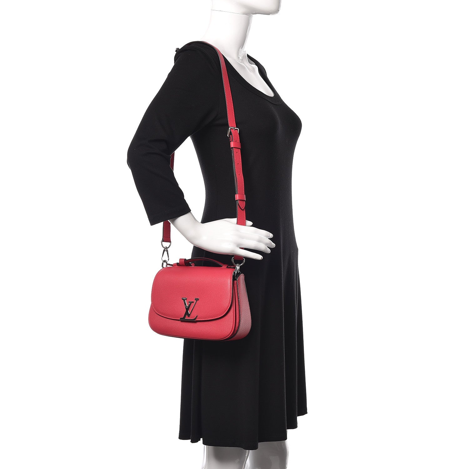 Louis Vuitton Grained Calfskin Vivienne NM Framboise 2 of 10