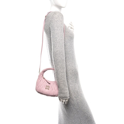 Miu Miu Nappa Matelasse Small Wander Hobo Alabaster Pink 2 of 10