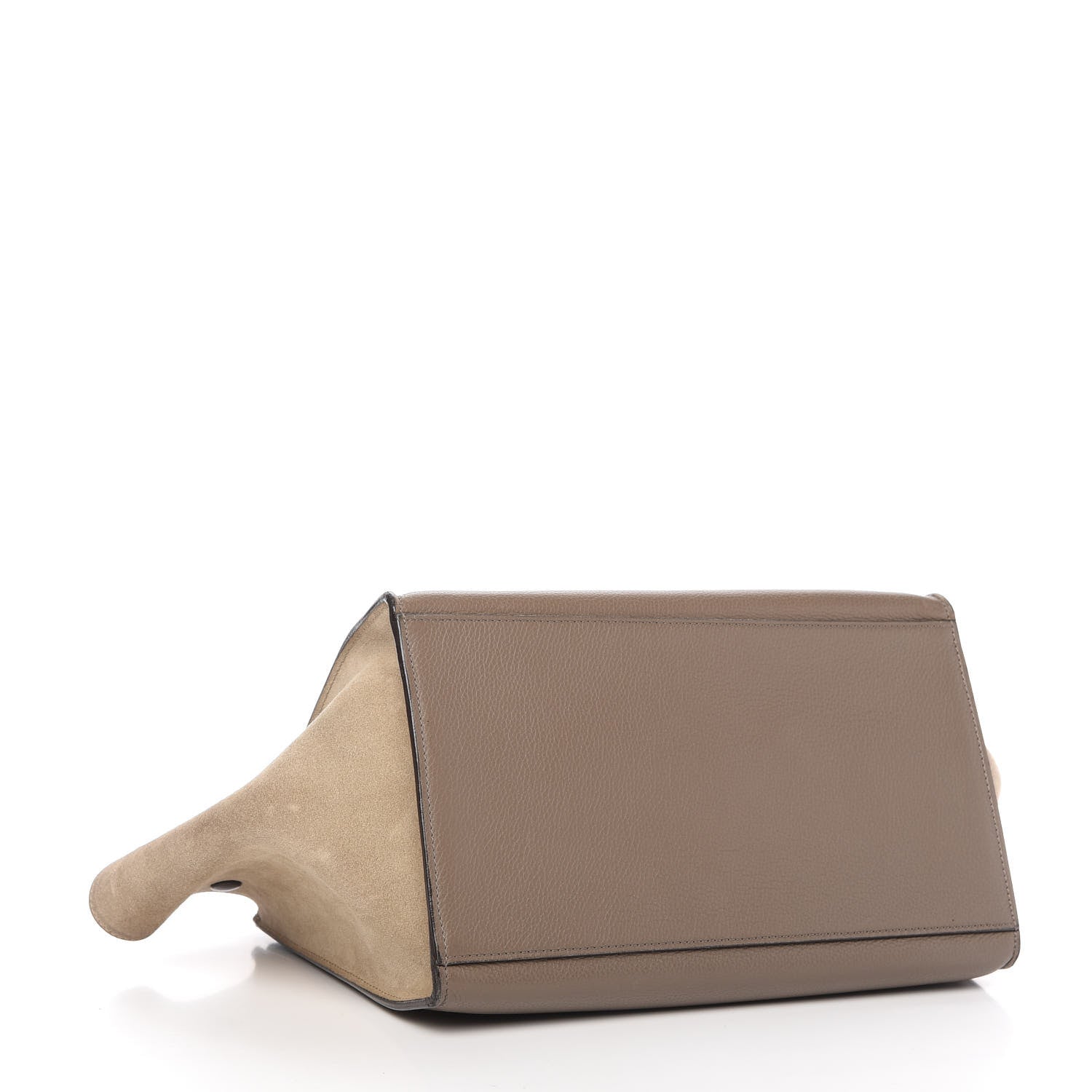 Celine Drummed Calfskin Suede Medium Trapeze Souris 4 of 9