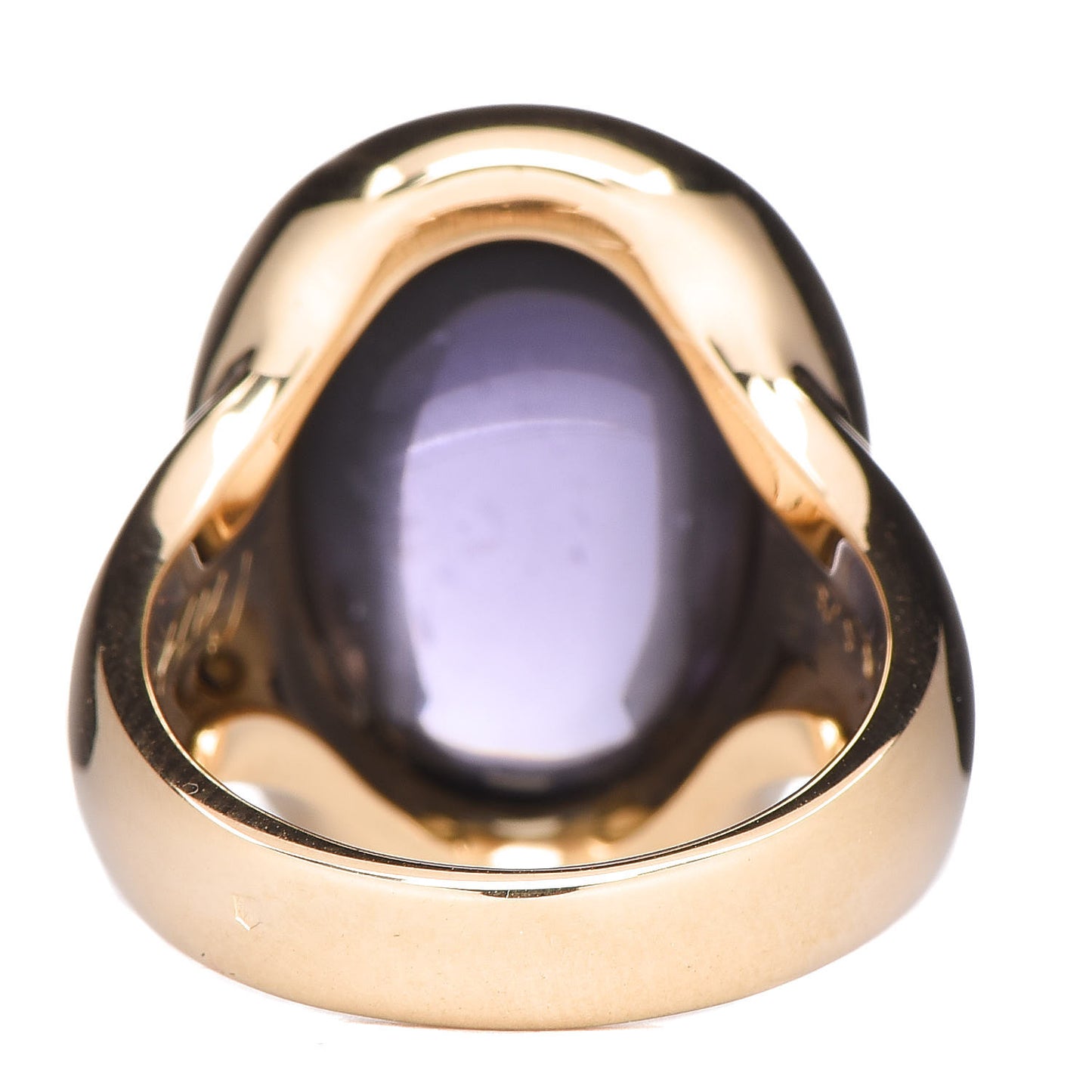 18K Yellow Gold Amethyst Cabochon Ring 52 6