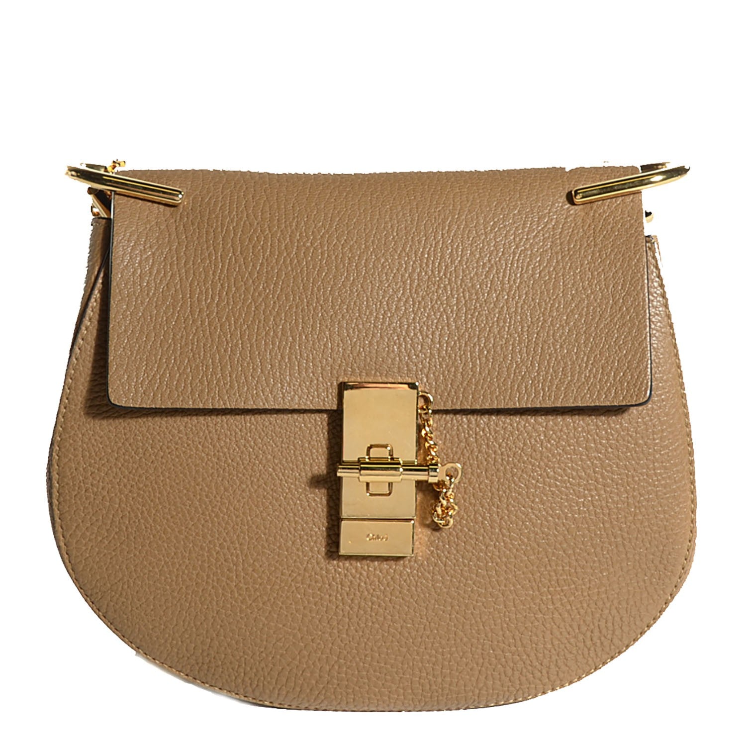 Chloe Grained Calfskin Medium Drew Shoulder Bag Chesnut Cream 1 of 8