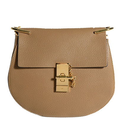Chloe Grained Calfskin Medium Drew Shoulder Bag Chesnut Cream 1 of 8