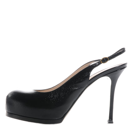 Saint Laurent Vernigolf Tribtoo 80 Slingback Pumps Nero 40.5 1 of 7