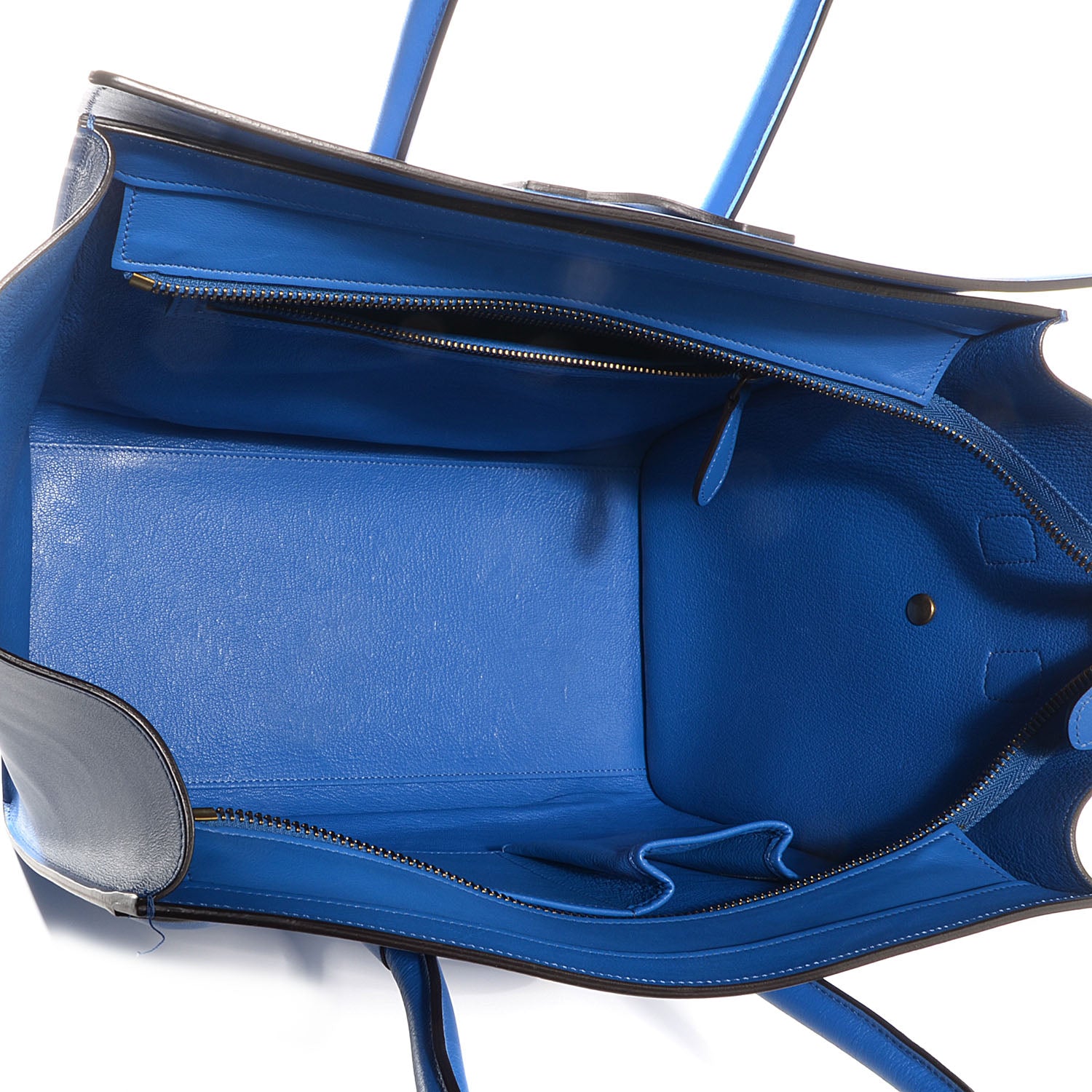 Celine Palmelato Leather Mini Luggage Bag Electric Blue 5 of 9