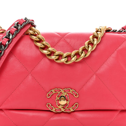 Chanel Goatskin Quilted Medium Chanel 19 Flap Pink 5 of 10