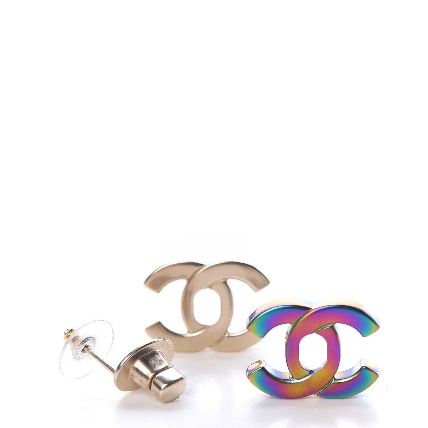 Chanel Metal CC Turnlock Interchangeable Earrings Gold 6 of 10