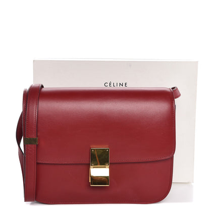 Celine Box Calfskin Medium Classic Box Flap Bag Red 8 of 8