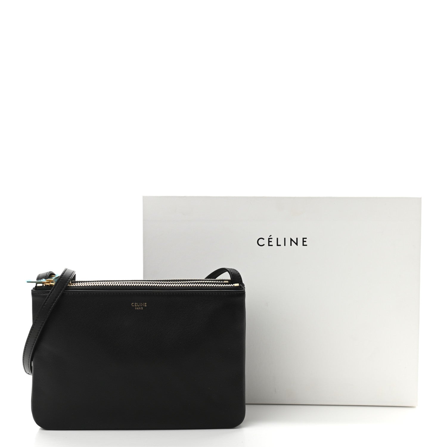 Celine Lambskin Small Trio Crossbody Bag Black 11 of 11
