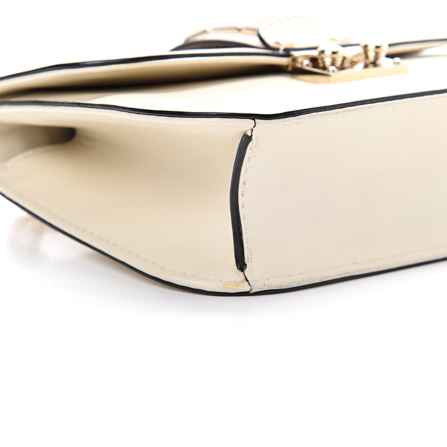 Vitello Small Glam Lock Rockstud Flap Ivory