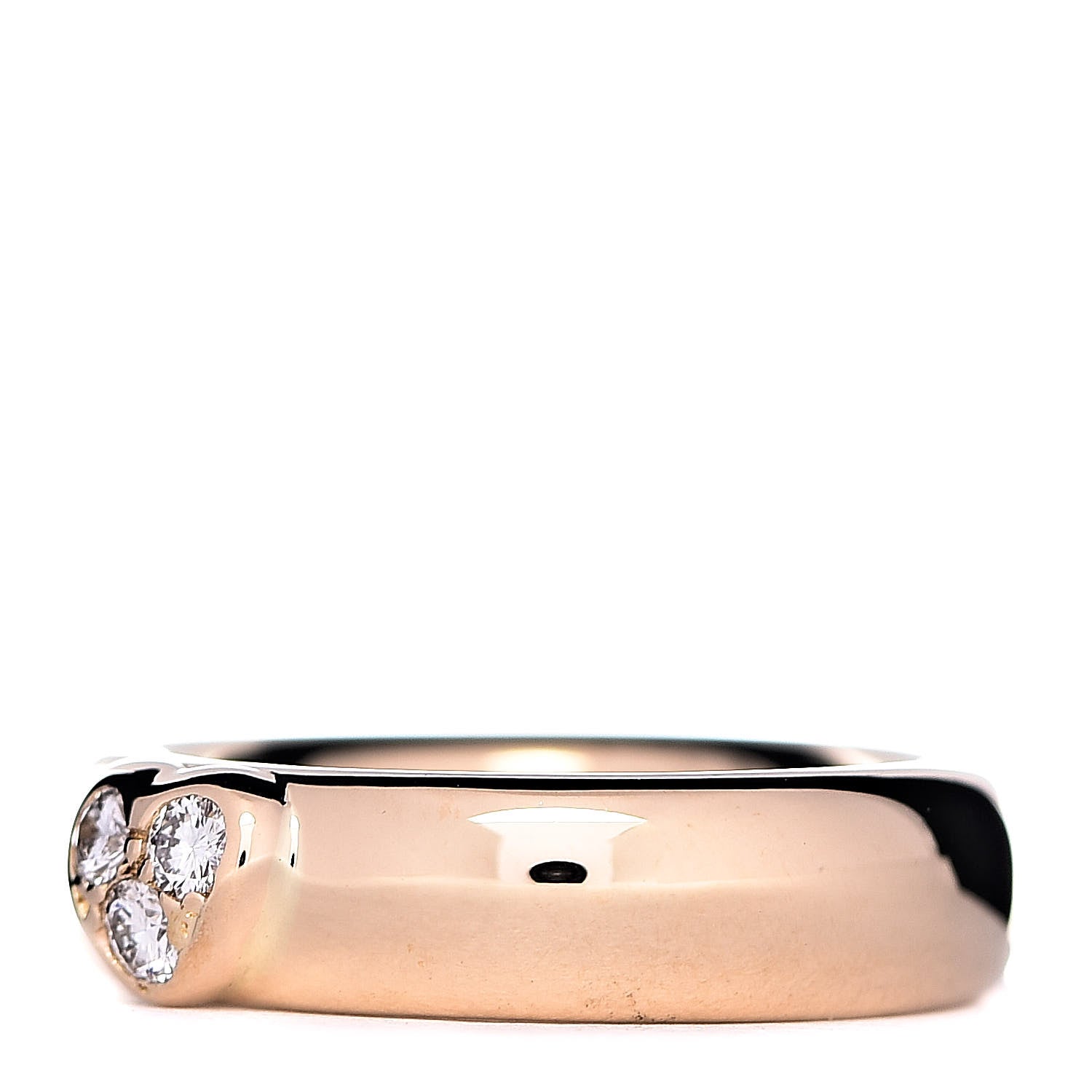 Tiffany 18K Yellow Gold Diamond Heart Band Ring 47 4.25 4 of 5