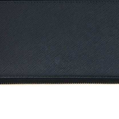 Prada Saffiano Metal Large Zip Around Travel Wallet Baltico 8 of 17