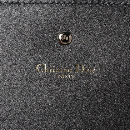 Christian Dior Metallic Grained Calfskin Diorama Croisiere Chain Wallet Gunmetal Grey 6 of 8
