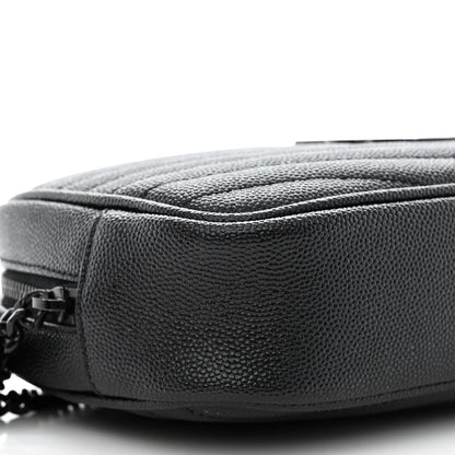 Saint Laurent Grain De Poudre Matelasse Monogram Mini Lou Camera Bag Black 9 of 10