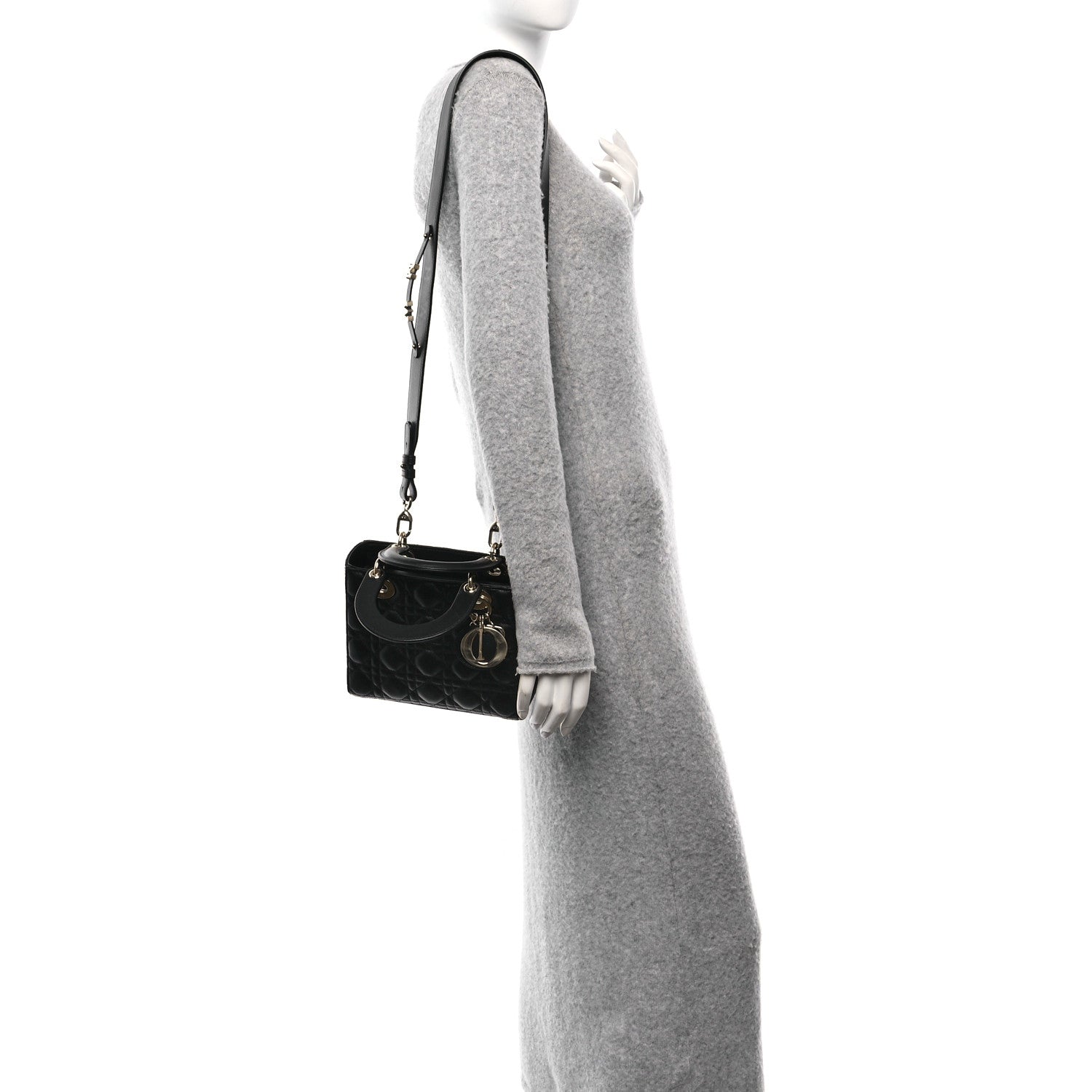 Christian Dior Lambskin Cannage Small My ABCDior Lady Dior Black 2 of 10