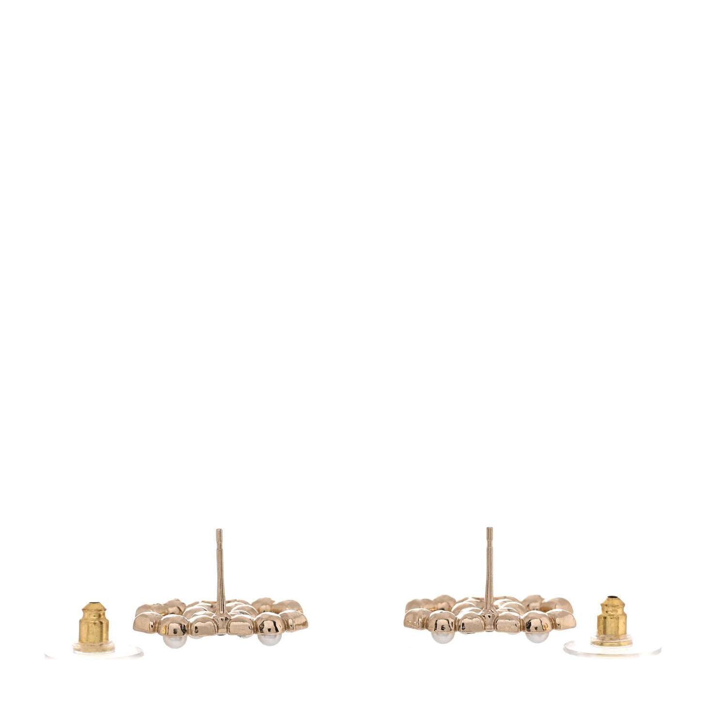 Pearl Crystal CC Earrings Gold Black