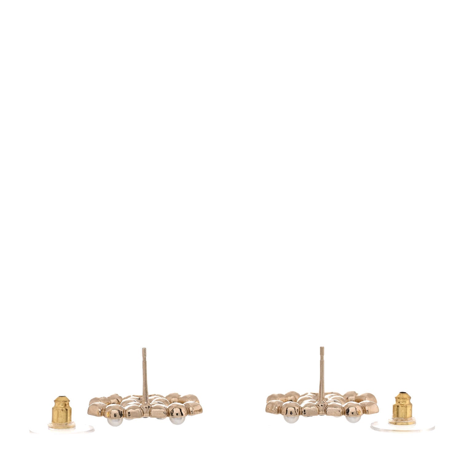 Chanel Pearl Crystal CC Earrings Gold Black 3 of 5