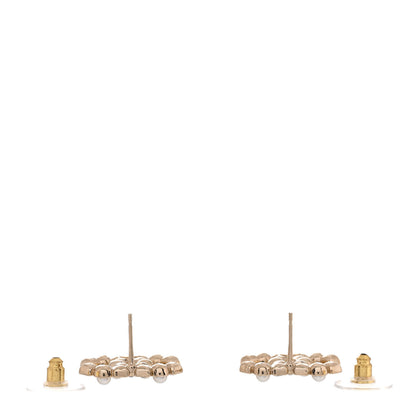 Chanel Pearl Crystal CC Earrings Gold Black 3 of 5