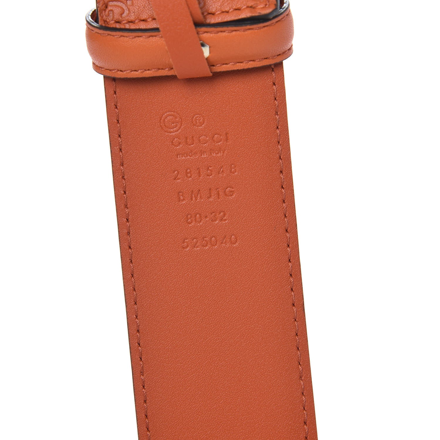 Gucci Soft Microguccissima 40mm Belt 80 32 Sun Orange 4 of 4