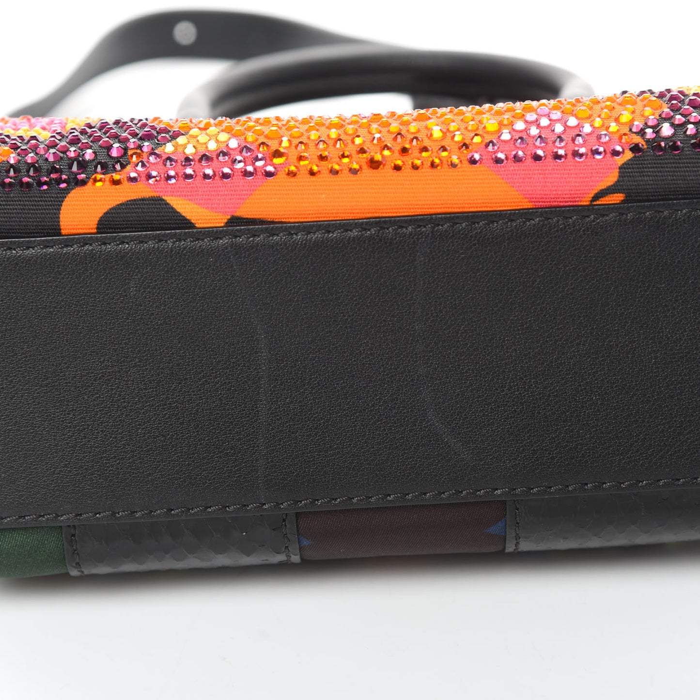 Nylon Crystal Lion Camo Boston Satchel Multicolor