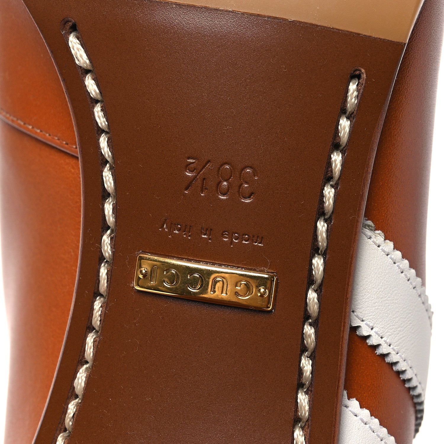 Gucci X ADIDAS Calfskin Elizabeth Knee Boots 38.5 Royal Cognac Great White 8 of 11