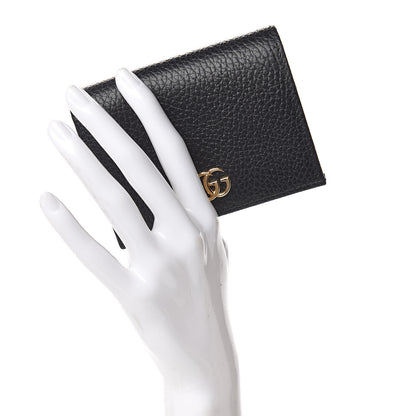 Gucci Pebbled Calfskin GG Marmont Card Case Black 2 of 8