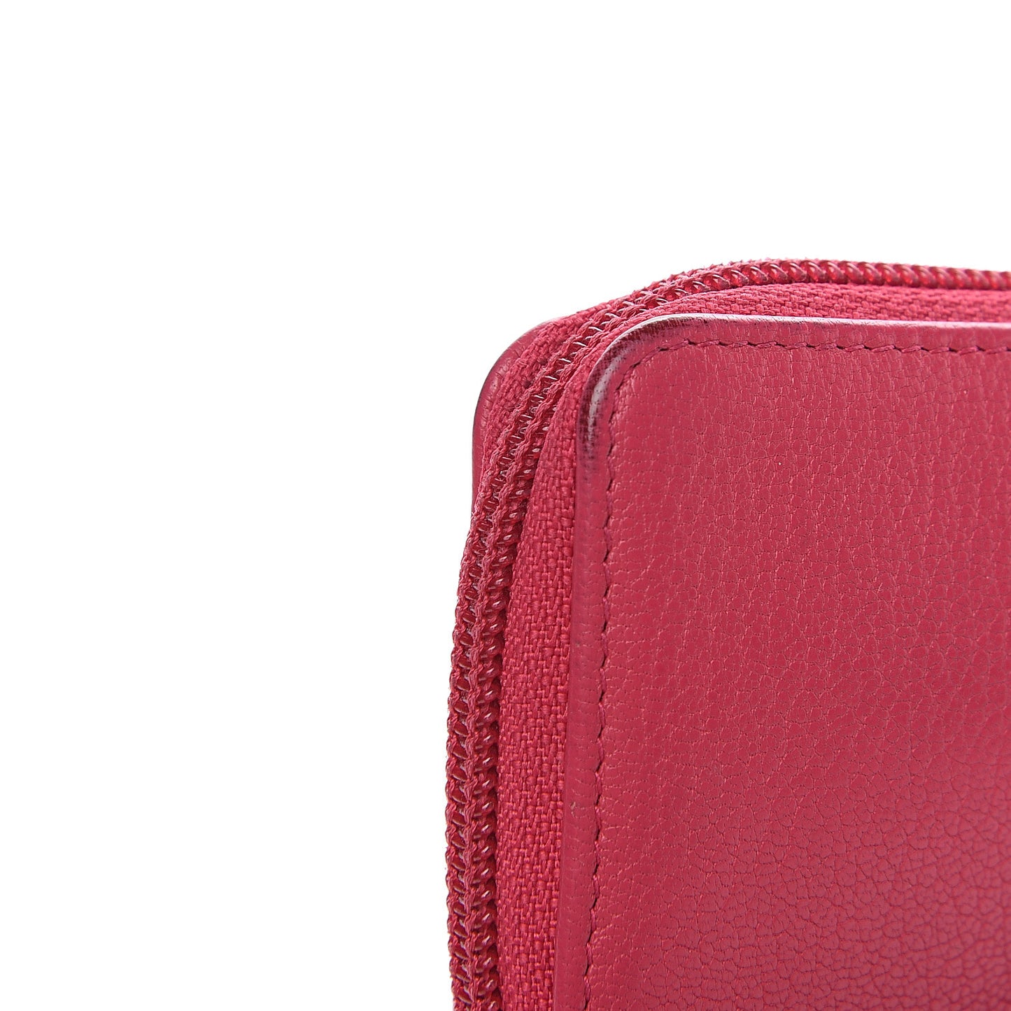 Calfskin Chain CC Key Holder Case Dark Pink