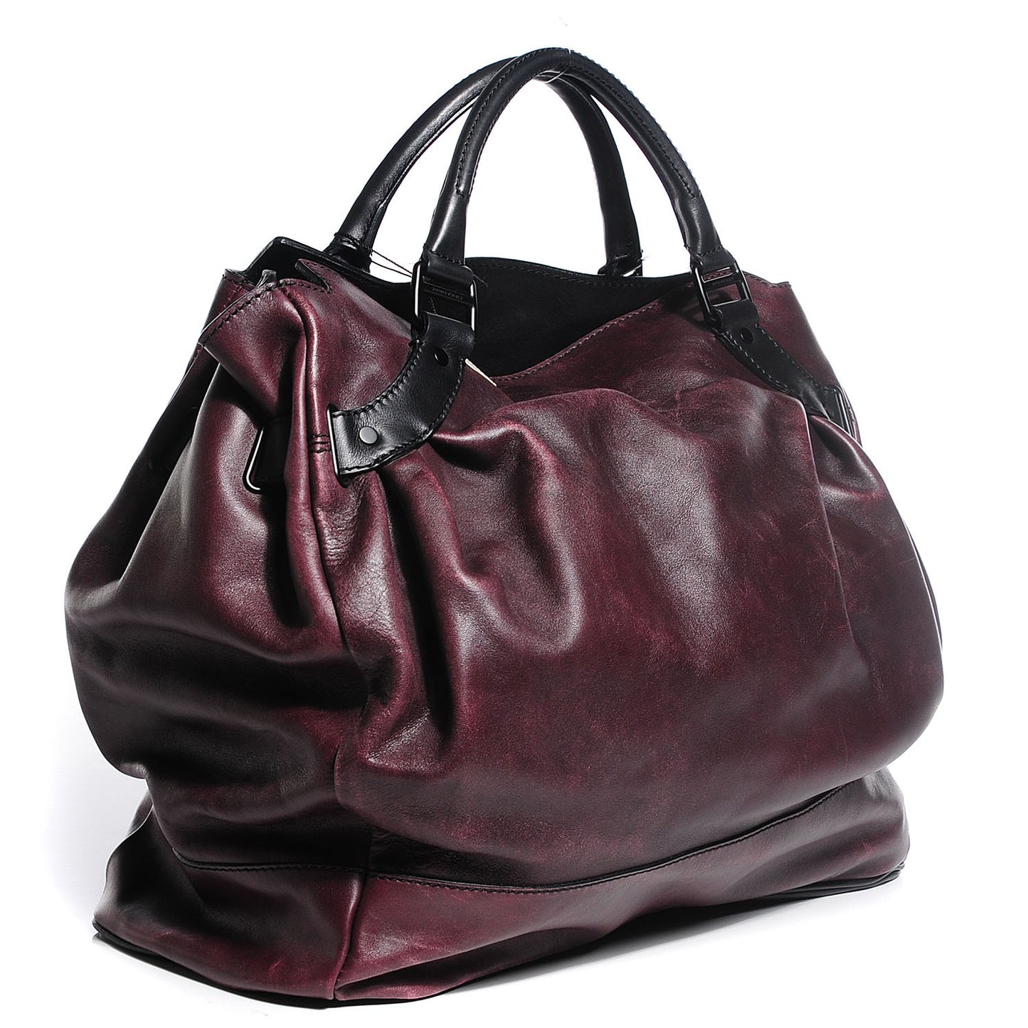 Burnished Leather Woolf Tote Dark Burgundy