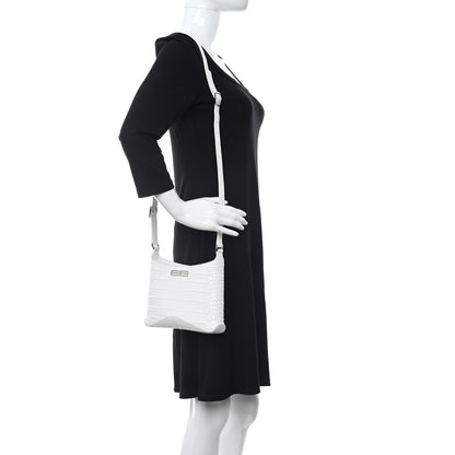 Balenciaga Shiny Super Supple Calfskin Crocodile Embossed Small XX Bag Optic White 2 of 10